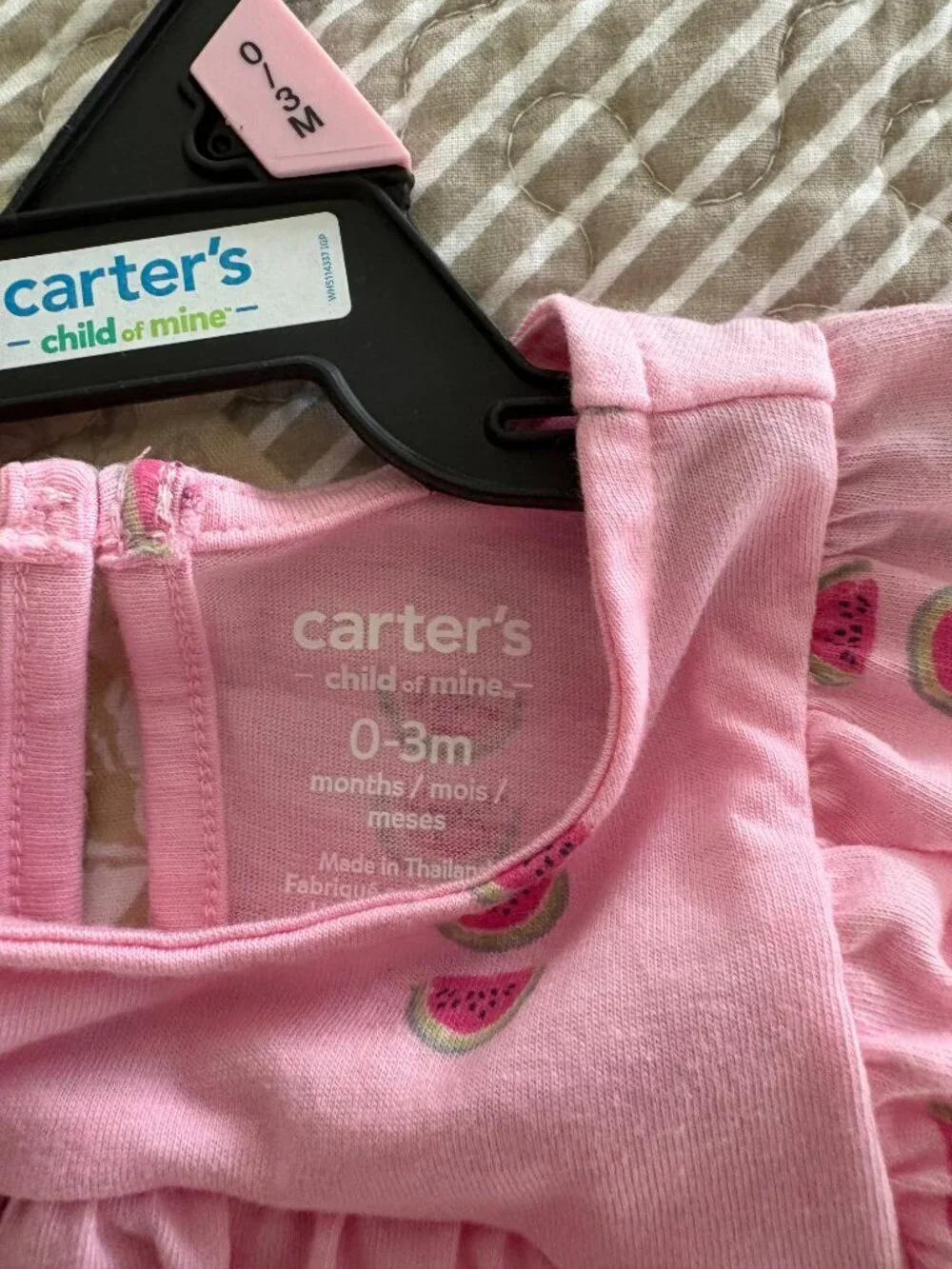 Carter's Baby Girl Watermelon Dress & Diaper Cover Size 0-3 months